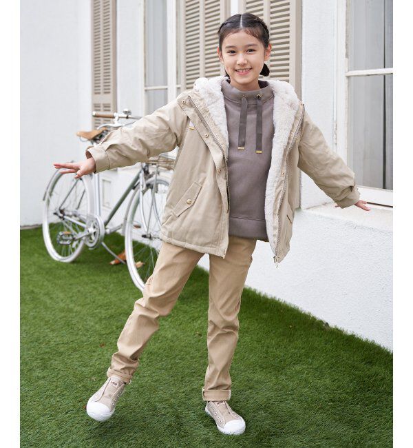 ikka kids「フェイクスエードサイドジップ使いプルオーバー（120~160cm）」|Tシャツ・カットソー|