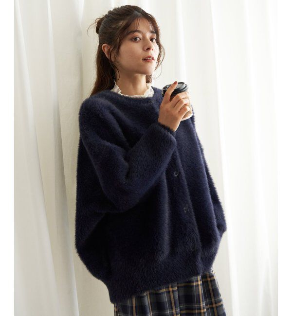 Lbc with Life「フェザーヤーンニットジャケット」|ブルゾン・スタジャン|