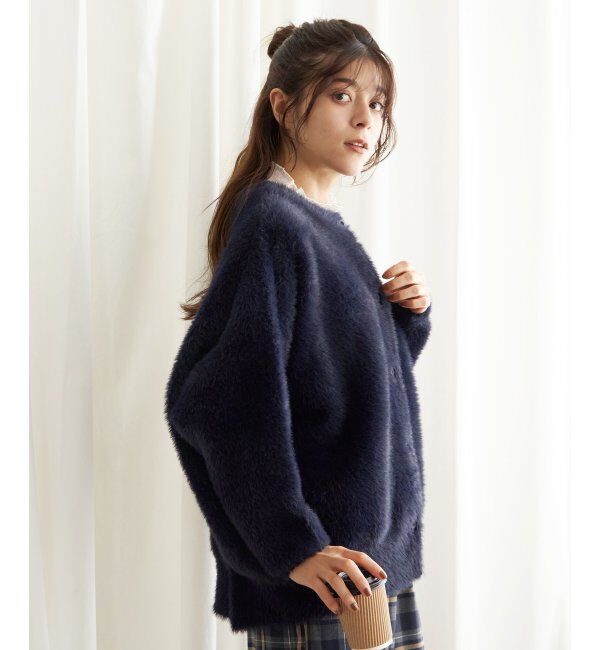 Lbc with Life「フェザーヤーンニットジャケット」|ブルゾン・スタジャン|