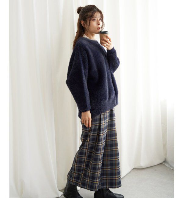 Lbc with Life「フェザーヤーンニットジャケット」|ブルゾン・スタジャン|