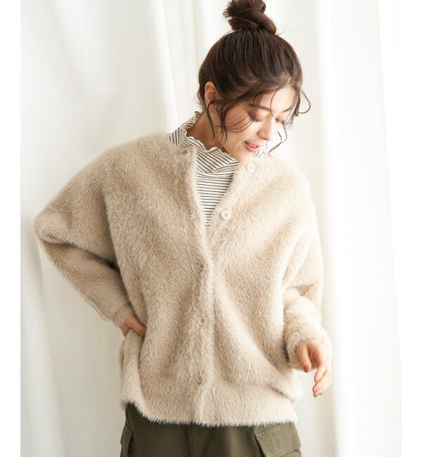 Lbc with Life「フェザーヤーンニットジャケット」|ブルゾン・スタジャン|