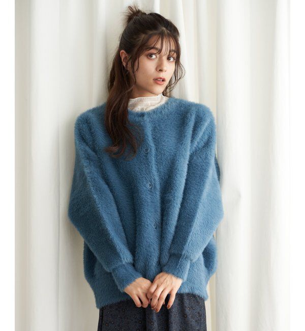 Lbc with Life「フェザーヤーンニットジャケット」|ブルゾン・スタジャン|