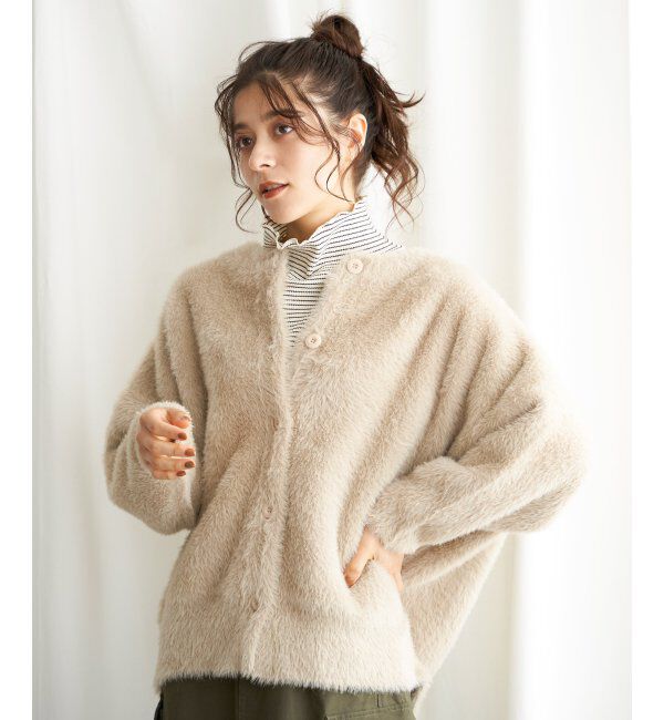 Lbc with Life「フェザーヤーンニットジャケット」|ブルゾン・スタジャン|