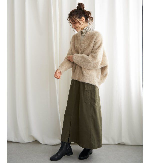 Lbc with Life「フェザーヤーンニットジャケット」|ブルゾン・スタジャン|