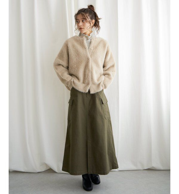 Lbc with Life「フェザーヤーンニットジャケット」|ブルゾン・スタジャン|