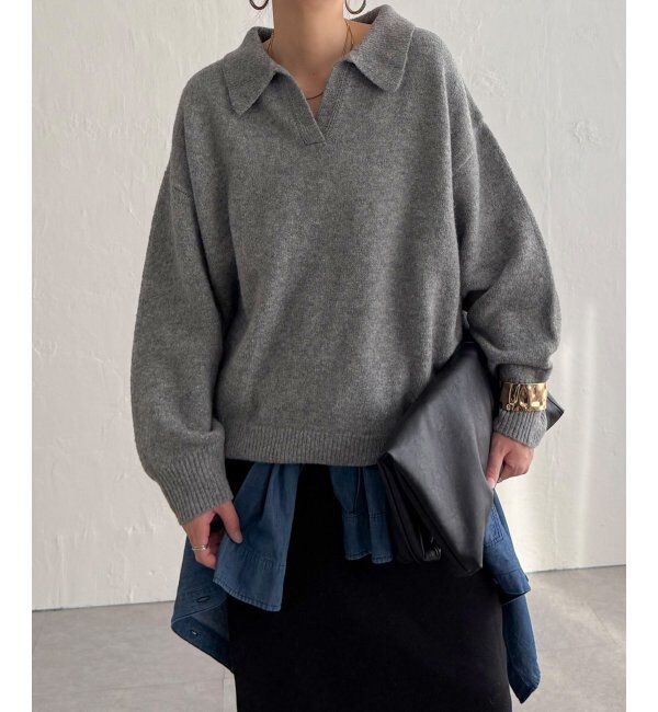 Lbc with Life「ポロ襟スキッパーニット」|カーディガン|