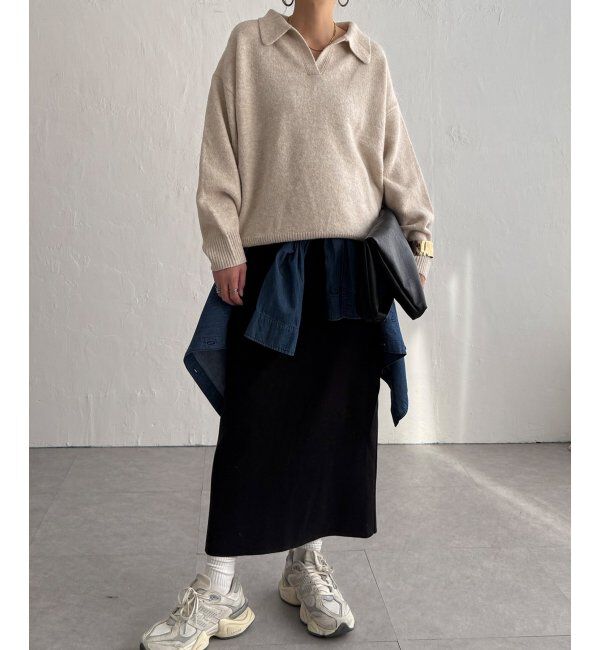 Lbc with Life「ポロ襟スキッパーニット」|カーディガン|