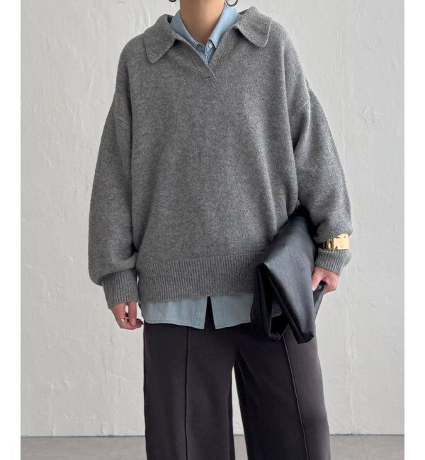 Lbc with Life「ポロ襟スキッパーニット」|カーディガン|