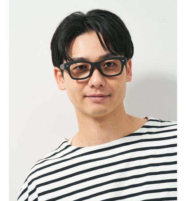  「ウェリントン型メガネ｜黒縁フレーム｜太縁フレーム｜Zoff｜BRIGADE レンズ交換券付」|メガネ|