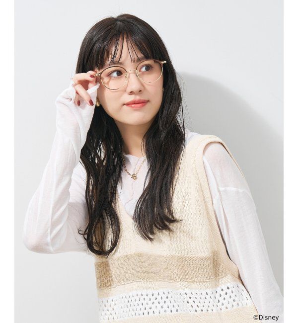  「ボストン型 メガネ Disney PRINCESS ベル  (ドレスアップライン)  ディズニープリンセス レンズ交換券付」|メガネ|