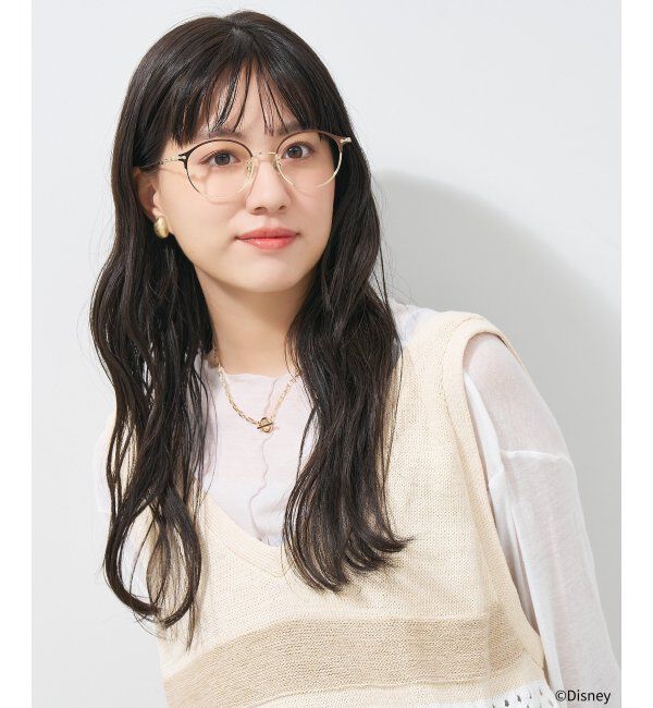  「ボストン型 メガネ Disney PRINCESS ベル  (ドレスアップライン)  ディズニープリンセス レンズ交換券付」|メガネ|