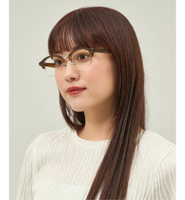  「Zoff｜Knuth Marf ボストン型 メガネ   伊達・度付きメガネ ユニセックス サーモント型   レンズ交換券付」|メガネ|薄ブラウン1