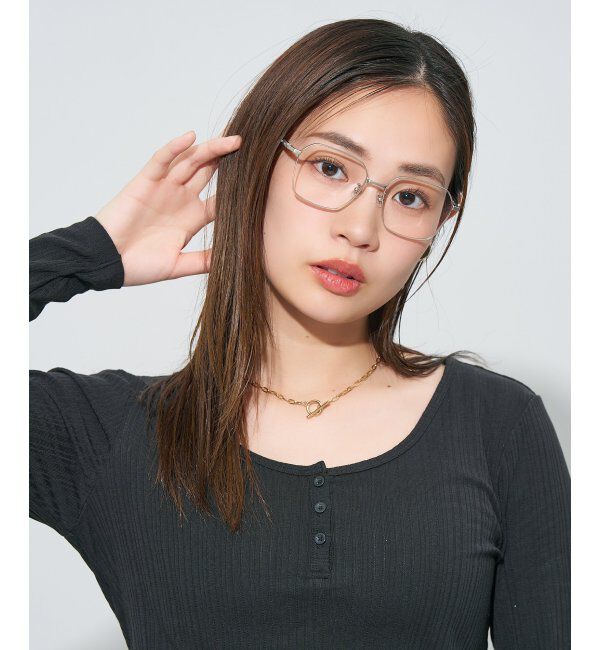  「ウエリントン型メガネ｜読書 レディース 女性用 大人可愛い 大理石｜Zoff｜CHIC レンズ交換券付」|メガネ|シルバー