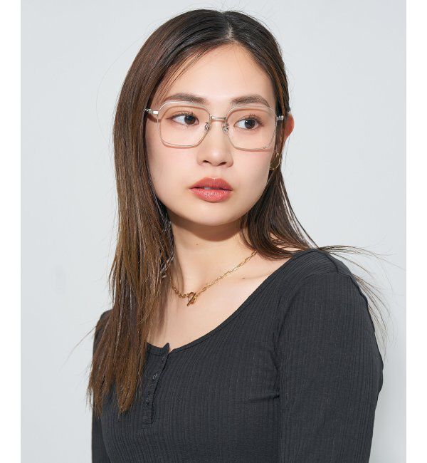  「ウエリントン型メガネ｜読書 レディース 女性用 大人可愛い 大理石｜Zoff｜CHIC レンズ交換券付」|メガネ|