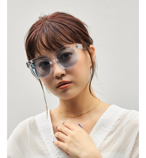  「SUNCUTGlasses/UV100%CUT サングラス ビッグシェイプ  カラーレンズ 紫外線対策 UVカット ユニセックス」|サングラス|