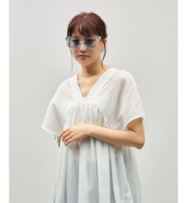  「SUNCUTGlasses/UV100%CUT サングラス ビッグシェイプ  カラーレンズ 紫外線対策 UVカット ユニセックス」|サングラス|