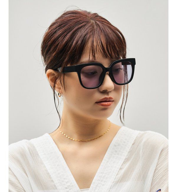  「SUNCUTGlasses/UV100%CUT サングラス ビッグシェイプ  カラーレンズ 紫外線対策 UVカット ユニセックス」|サングラス|黒3