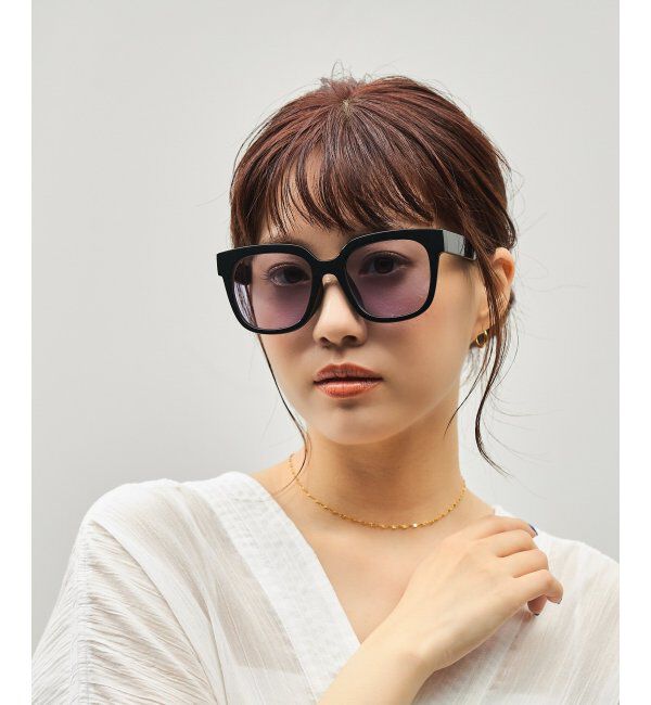  「SUNCUTGlasses/UV100%CUT サングラス ビッグシェイプ  カラーレンズ 紫外線対策 UVカット ユニセックス」|サングラス|