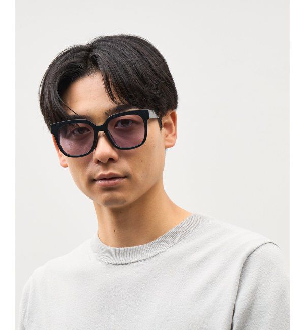  「SUNCUTGlasses/UV100%CUT サングラス ビッグシェイプ  カラーレンズ 紫外線対策 UVカット ユニセックス」|サングラス|