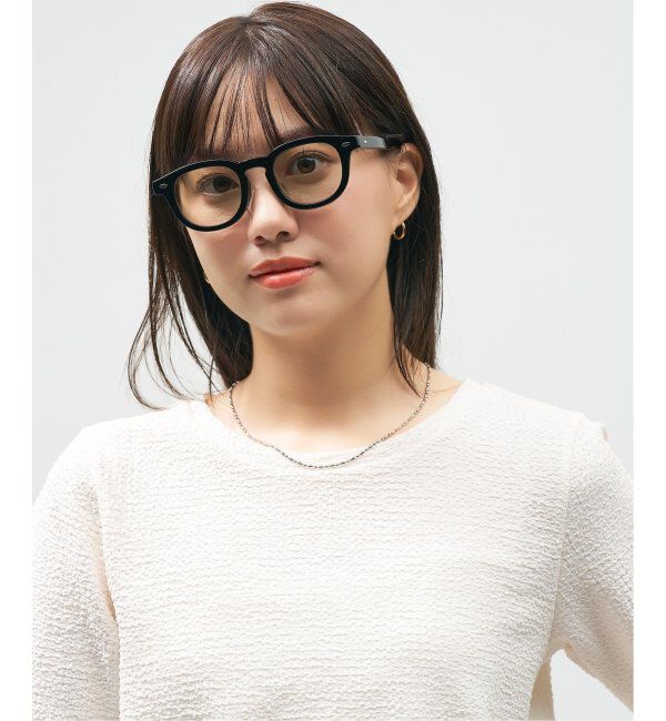  「Zoff｜AOI IHARA ウェリントン型 サングラス カラーレンズ 黒縁 クリアフレーム 紫外線対策 UVカット  」|サングラス|ブラック