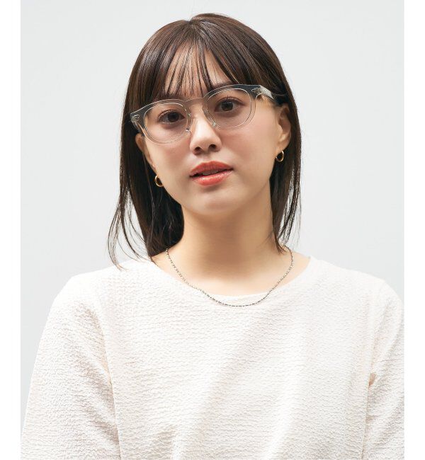  「Zoff｜AOI IHARA ウェリントン型 サングラス カラーレンズ 黒縁 クリアフレーム 紫外線対策 UVカット  」|サングラス|薄グレー