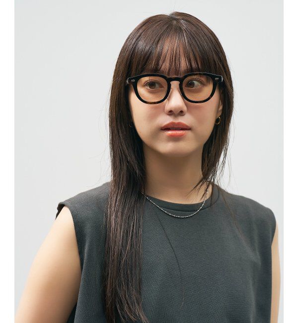  「Zoff｜AOI IHARA ウェリントン型 サングラス カラーレンズ 黒縁 クリアフレーム 紫外線対策 UVカット  」|サングラス|茶系デミ