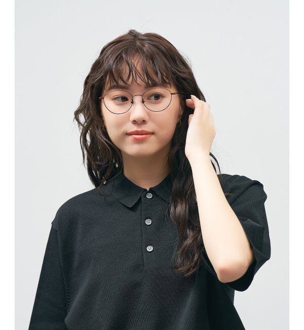  「ボストン型 メガネ 軽量｜メタルフレーム｜伊達メガネ 度付きメガネ｜大人可愛い｜Zoff｜ レンズ交換券付」|メガネ|レッド2