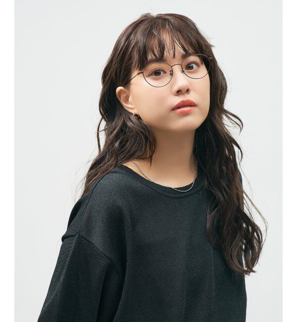  「ボストン型 メガネ 軽量｜メタルフレーム｜伊達メガネ 度付きメガネ｜大人可愛い｜Zoff｜ レンズ交換券付」|メガネ|薄ブラウン