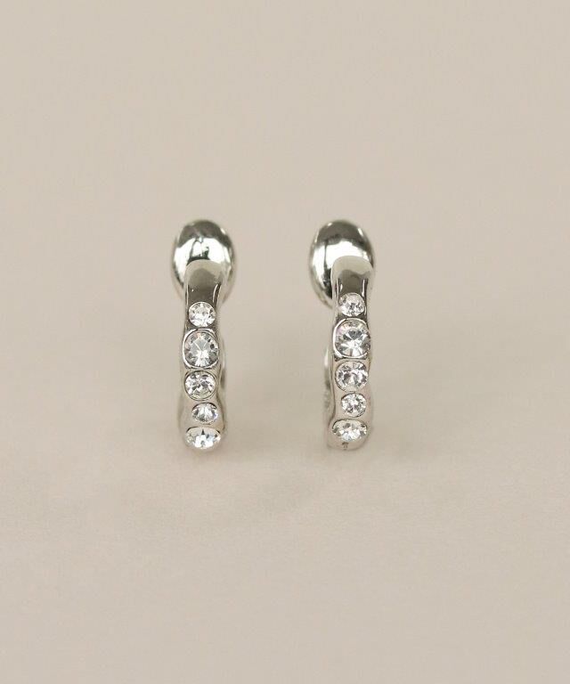  「Bubbloop ウェーブデザインストーンイヤリング　ノンホールピアス」|イヤリング|