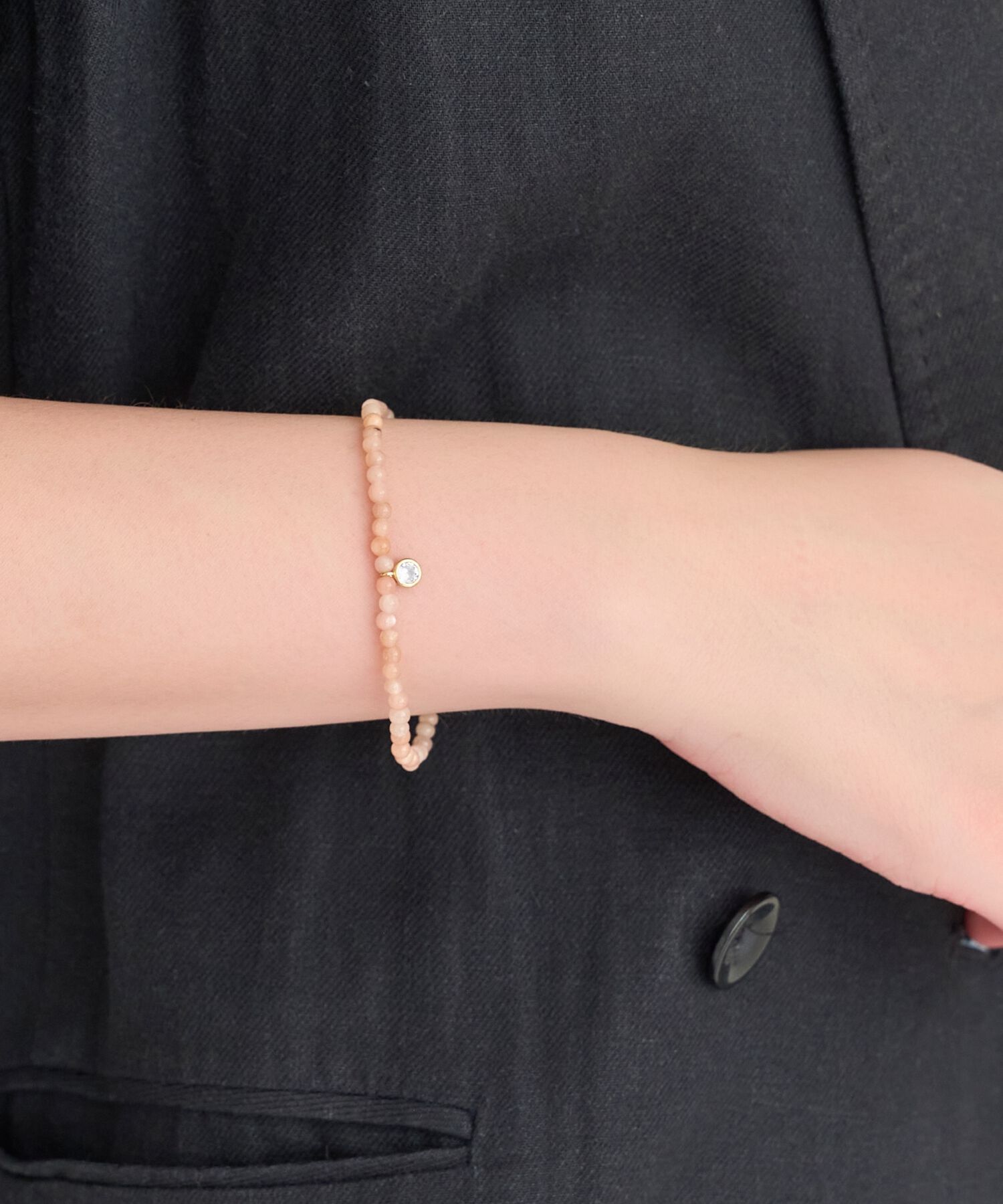 Phoebe「ウィスパーストーンブレスレット　ピンク/天然石」|ブレスレット・バングル|