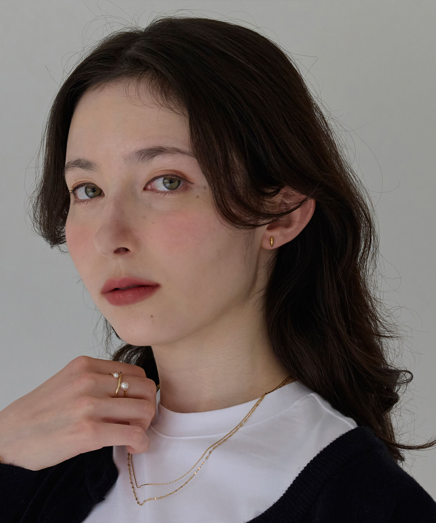 Phoebe「【金属アレルギー対応】メタルオーバルグレースピアス　ゴールド/サージカルステンレス」|ピアス|