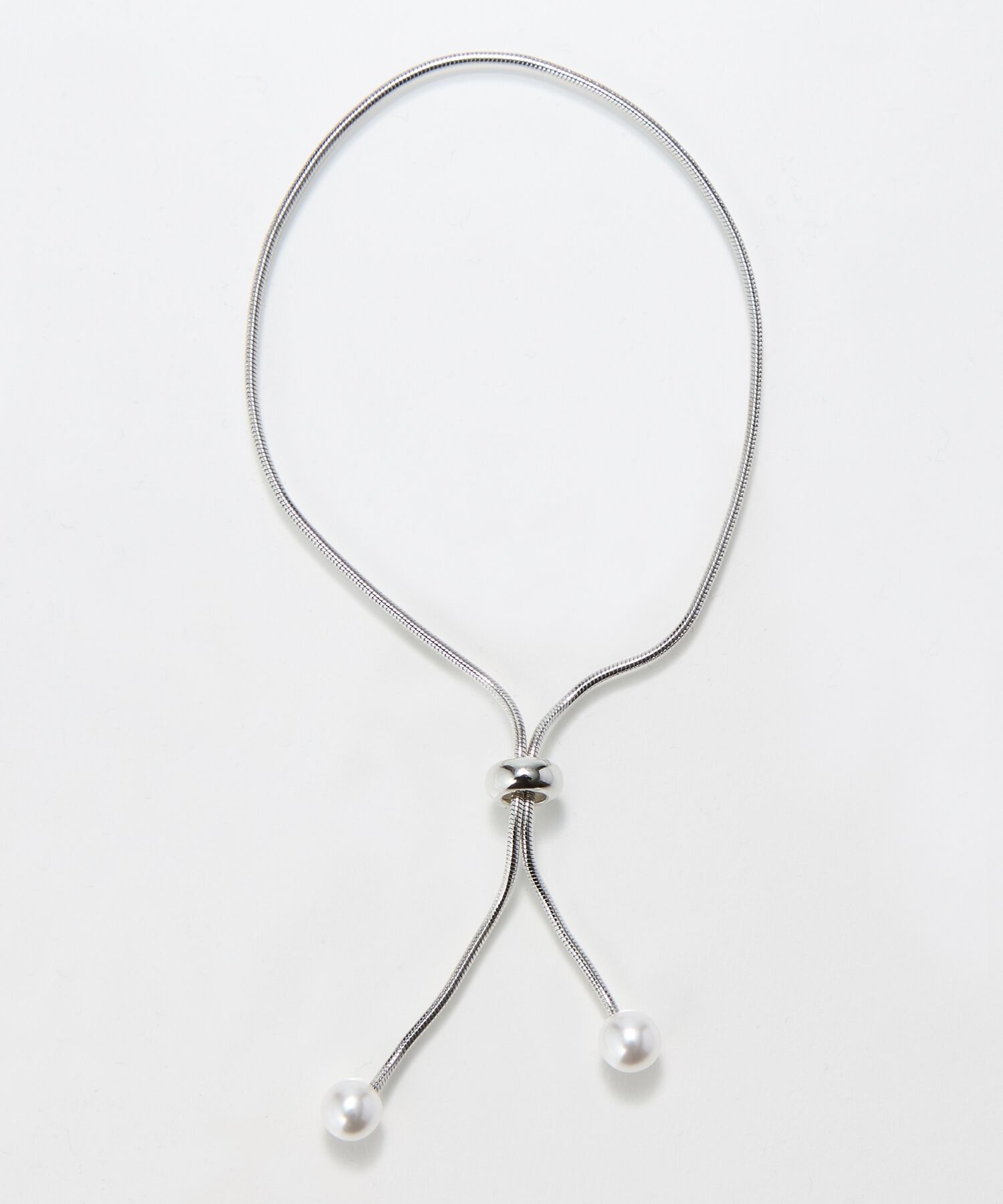 Phoebe「スリムチェーンパールスライドブレスレット　シルバー」|ブレスレット・バングル|