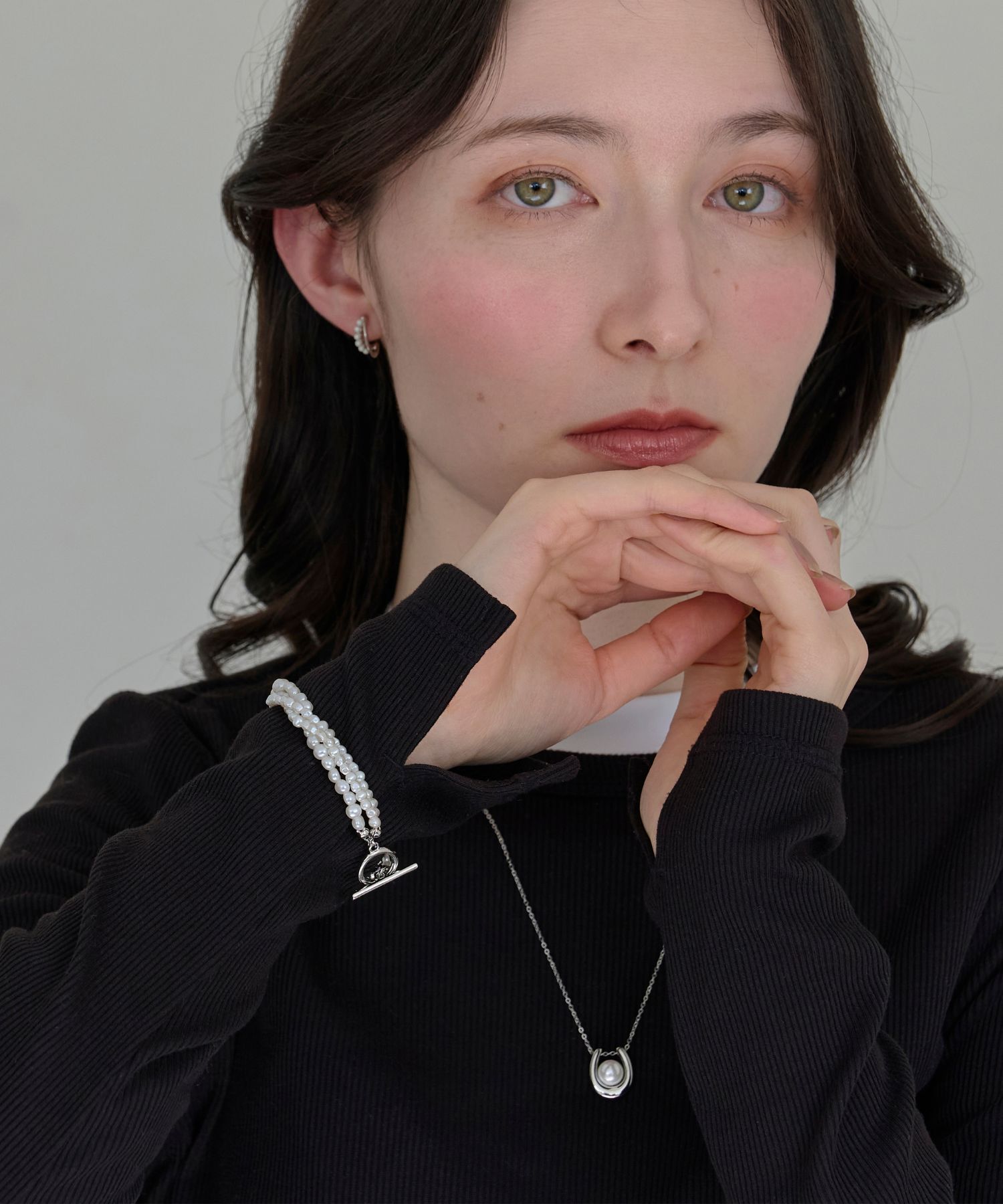 Phoebe「レイヤードバロックパールマンテルブレスレット　シルバー」|ブレスレット・バングル|