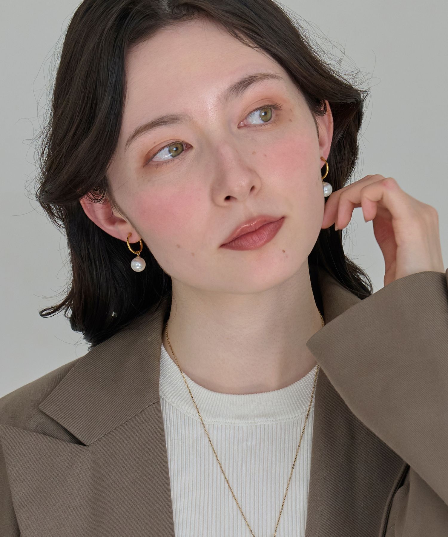 Phoebe「【金属アレルギー対応】カルチャードパールフープピアス/ステンレス/大ぶり/存在感◎/主役級」|ピアス|