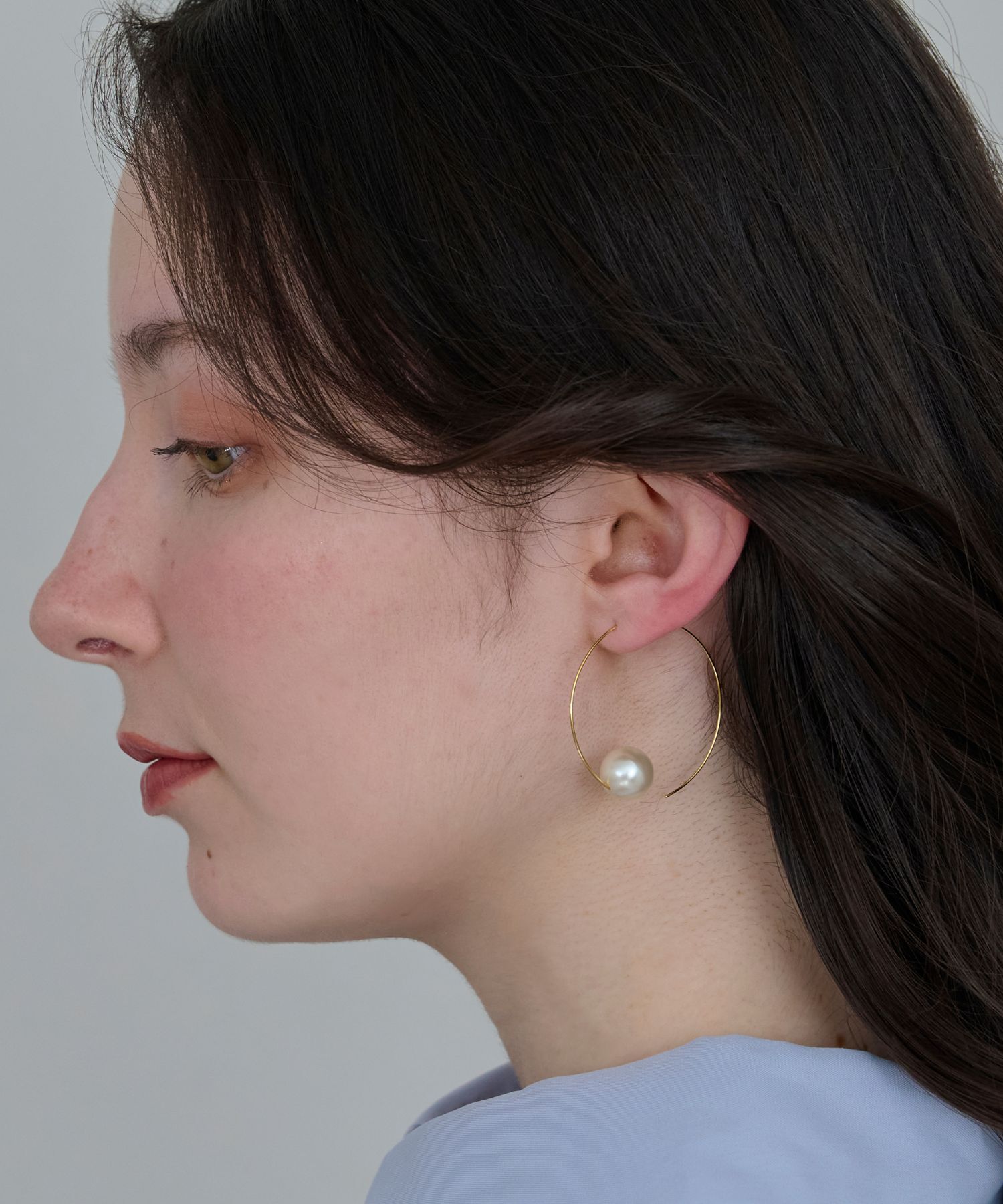 Phoebe「【金属アレルギー対応】ビッグサークルパールピアス/ニッケルフリー/大ぶり/存在感◎/主役級」|ピアス|