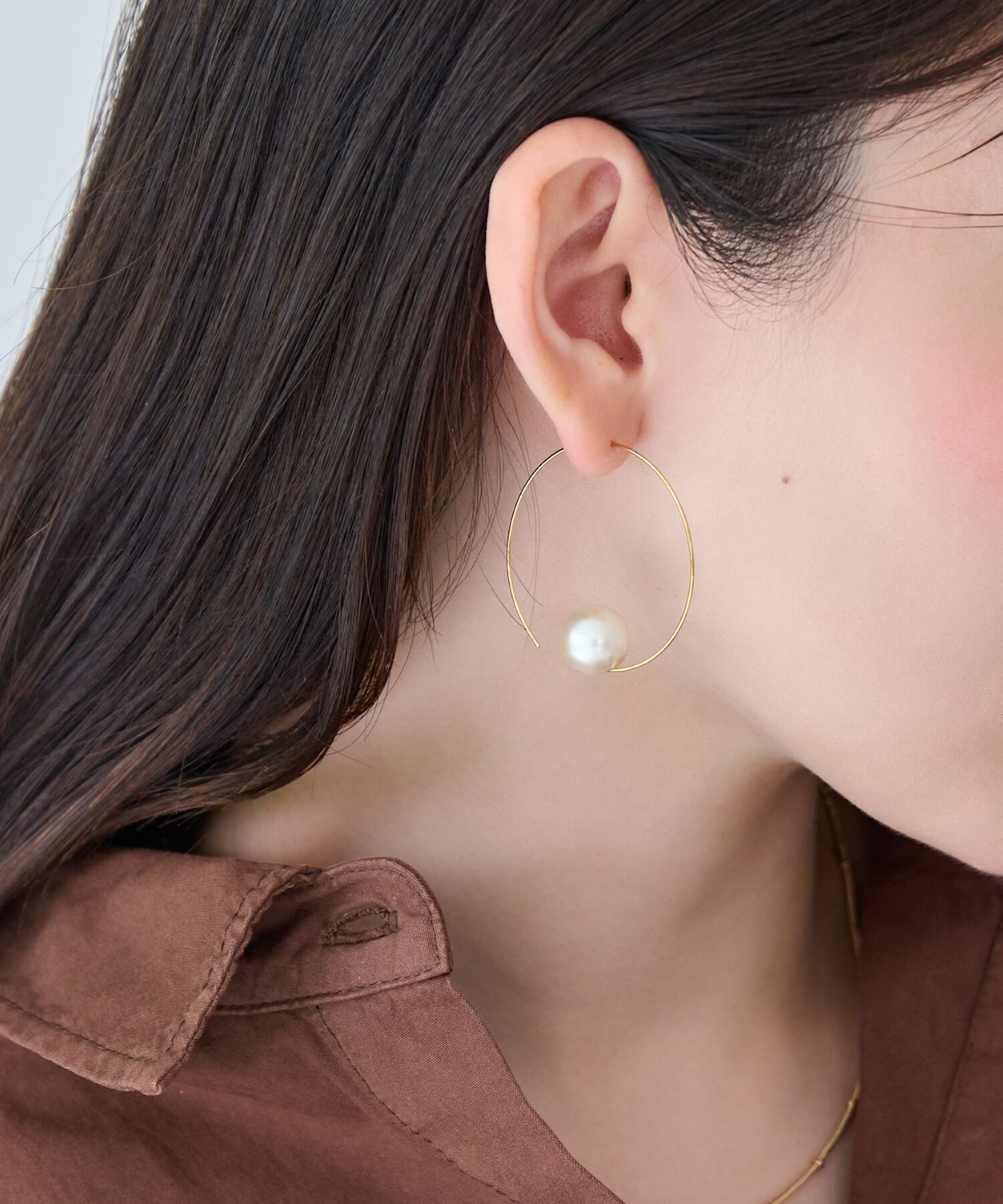 Phoebe「【金属アレルギー対応】ビッグサークルパールピアス/ニッケルフリー/大ぶり/存在感◎/主役級」|ピアス|