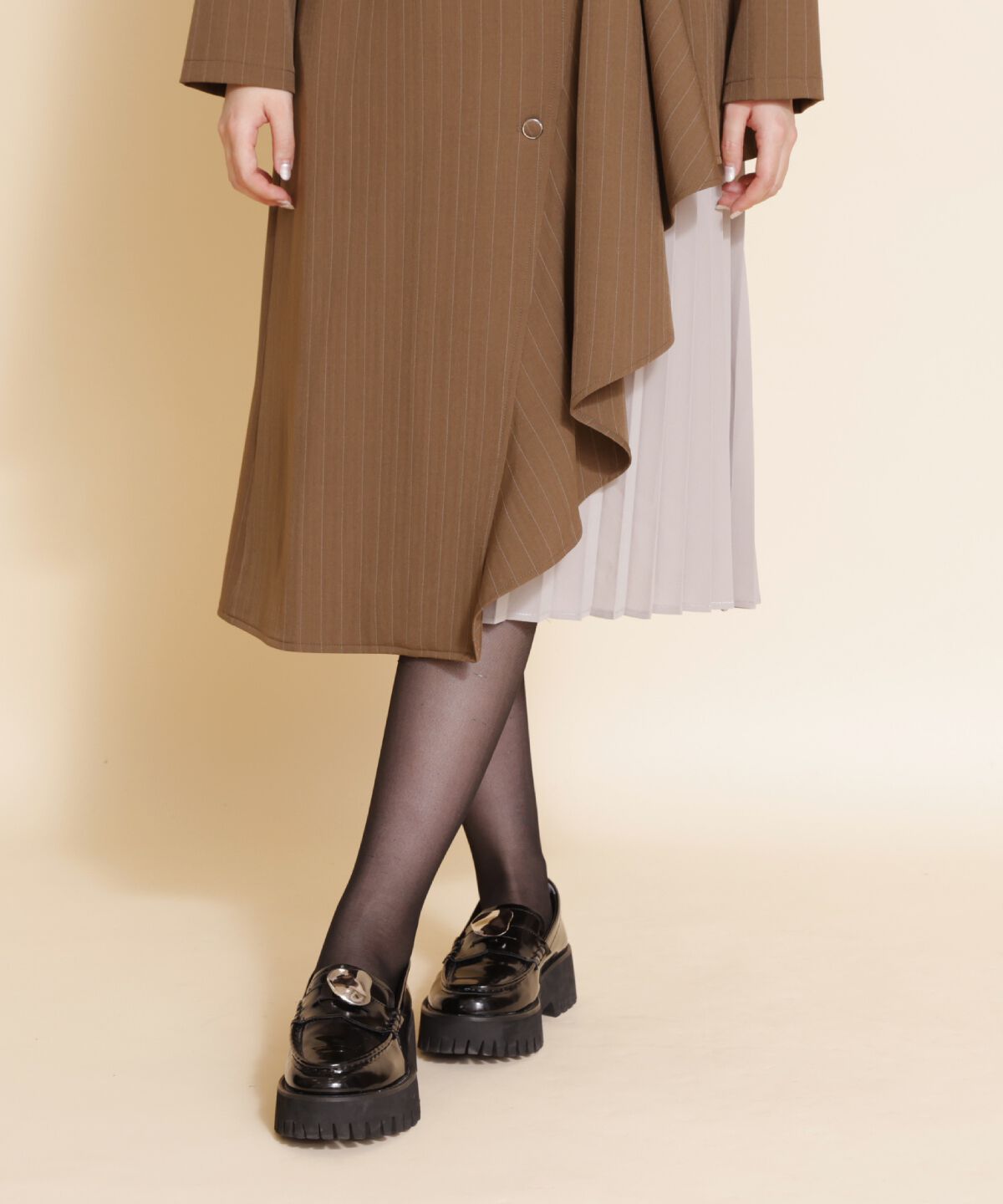 REDYAZEL「サイドプリーツストライプワンピース」|ワンピース|