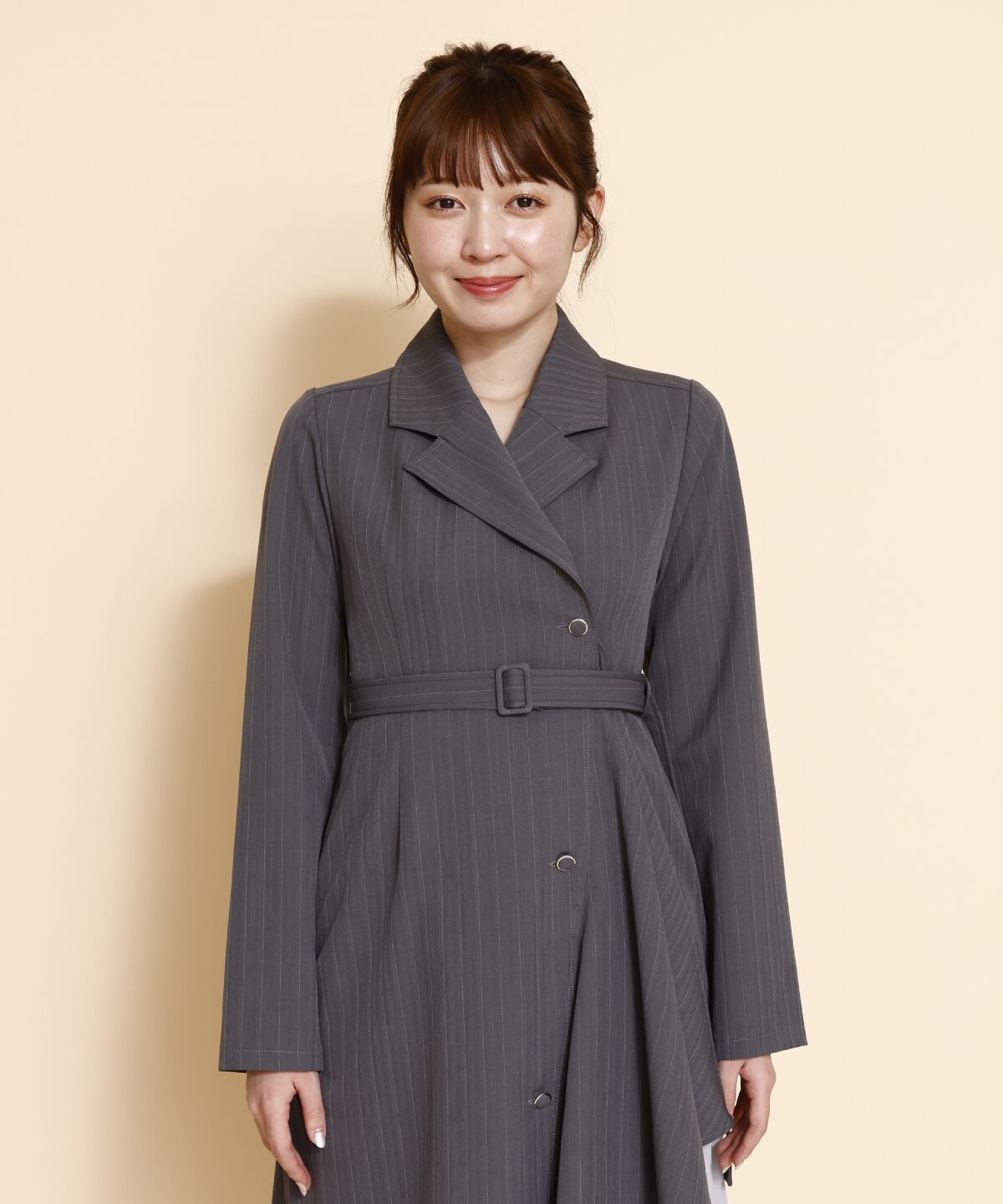 REDYAZEL「サイドプリーツストライプワンピース」|ワンピース|