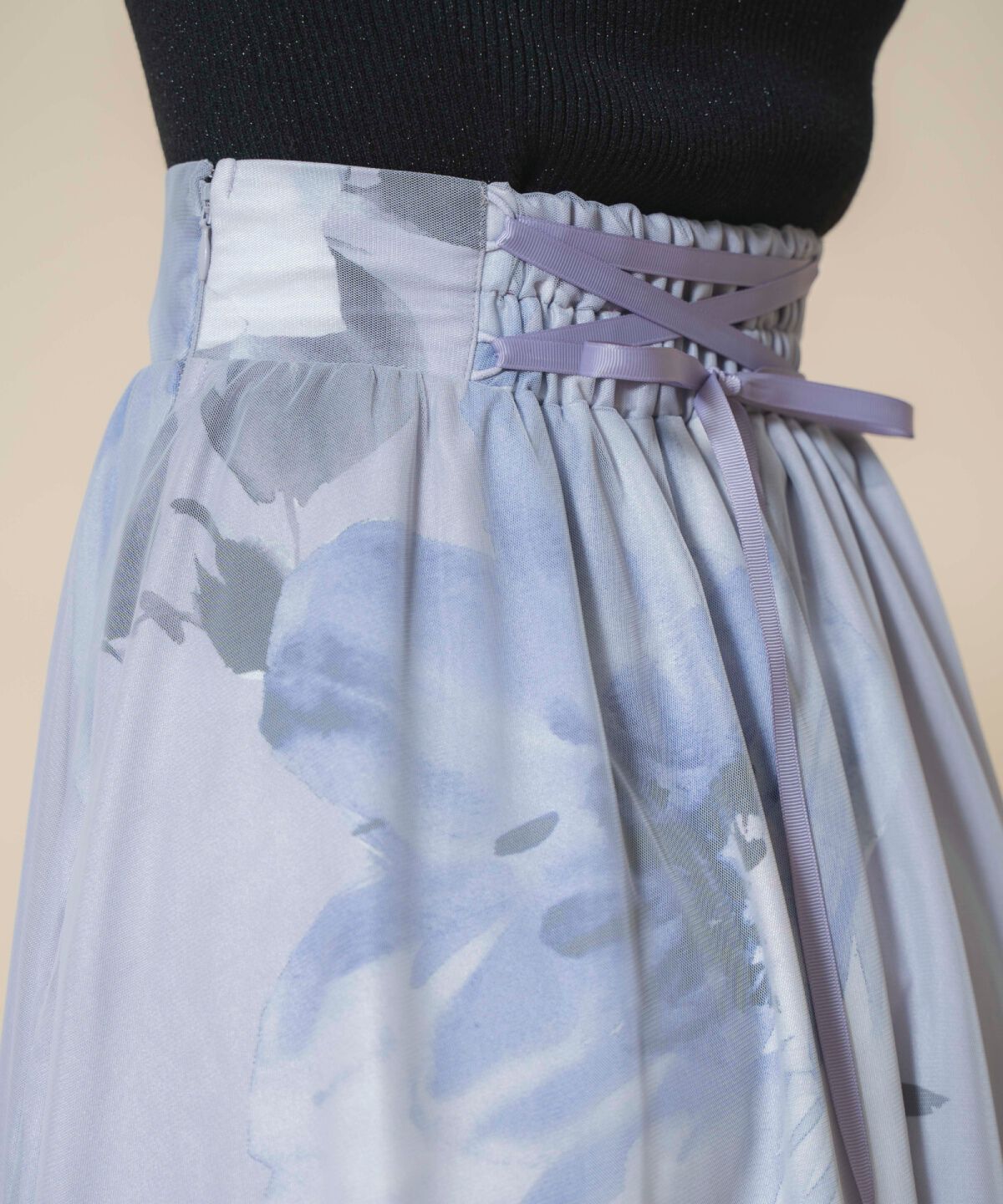 WILLSELECTION「ビッグフラワーチュールレイヤードスカート」|フレア|