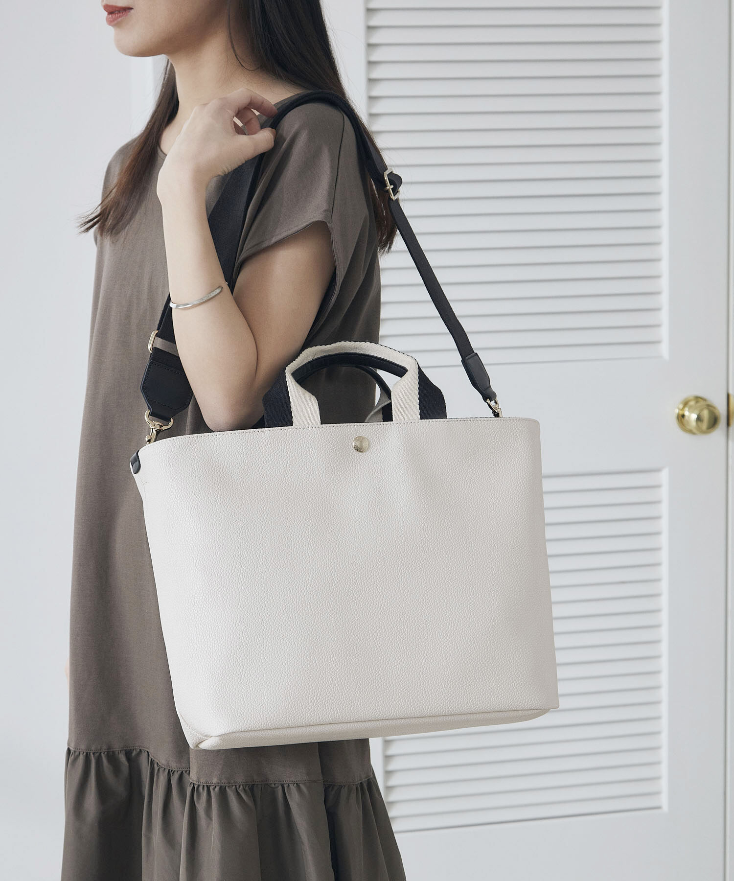 TOPKAPI BREATH「【Breath TOPKAPI】SCOTCH GRAIN スコッチグレイン プレーン バイカラーハンドル A4 トートバッグ」|トートバッグ|