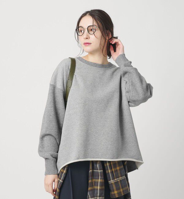 BEAUTY&YOUTH UNITED ARROWS「【WEB限定】スウェット&times;ニット コンビプルオーバー ウォッシャブル」|ニット・セーター|