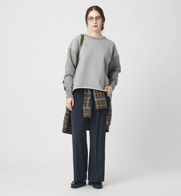 BEAUTY&YOUTH UNITED ARROWS「【WEB限定】スウェット&times;ニット コンビプルオーバー ウォッシャブル」|ニット・セーター|