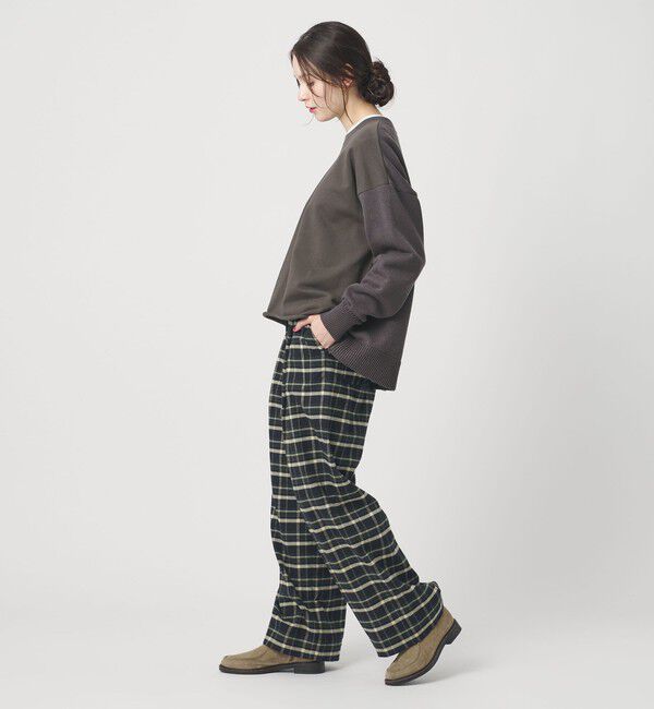 BEAUTY&YOUTH UNITED ARROWS「【WEB限定】スウェット&times;ニット コンビプルオーバー ウォッシャブル」|ニット・セーター|