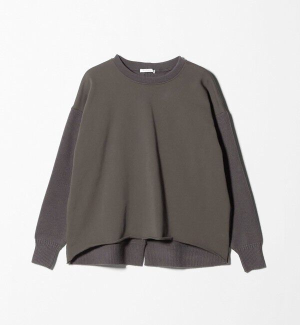 BEAUTY&YOUTH UNITED ARROWS「【WEB限定】スウェット&times;ニット コンビプルオーバー ウォッシャブル」|ニット・セーター|