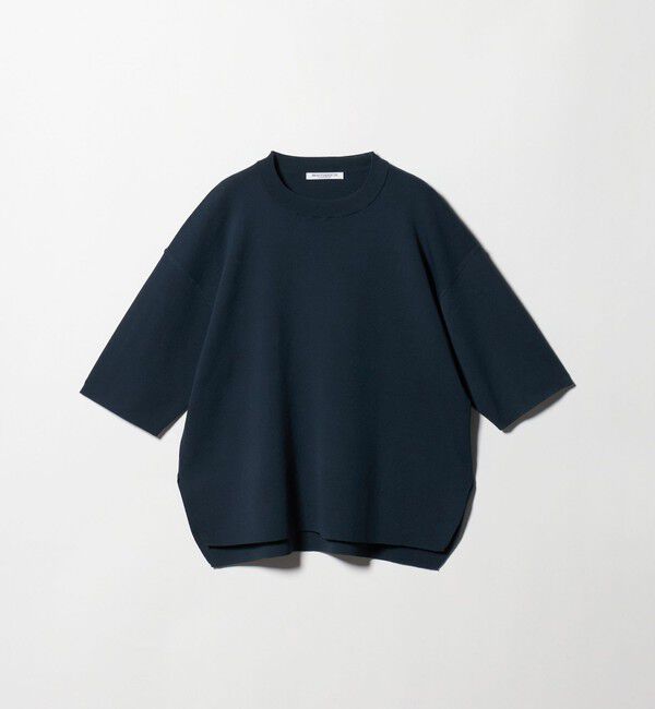 BEAUTY&YOUTH UNITED ARROWS「ハーフスリーブ ニットプルオーバー ウォッシャブル」|ニット・セーター|NAVY