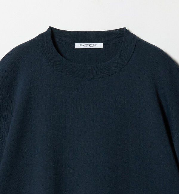 BEAUTY&YOUTH UNITED ARROWS「ハーフスリーブ ニットプルオーバー ウォッシャブル」|ニット・セーター|