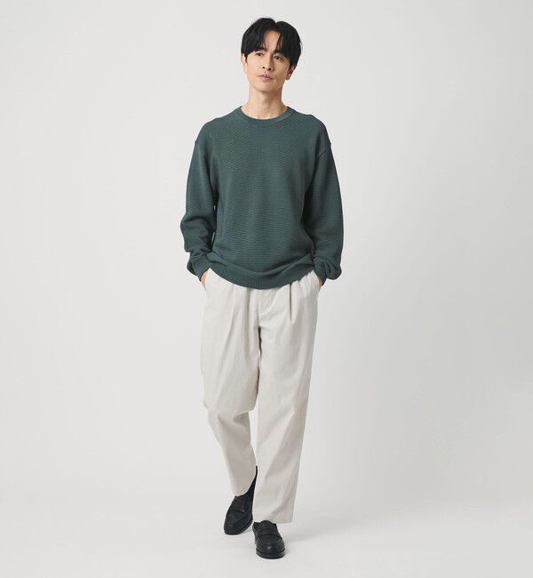 BEAUTY&YOUTH UNITED ARROWS「パール ステッチ フォルム クルーネック ニット ウォシャブル」|ニット・セーター|