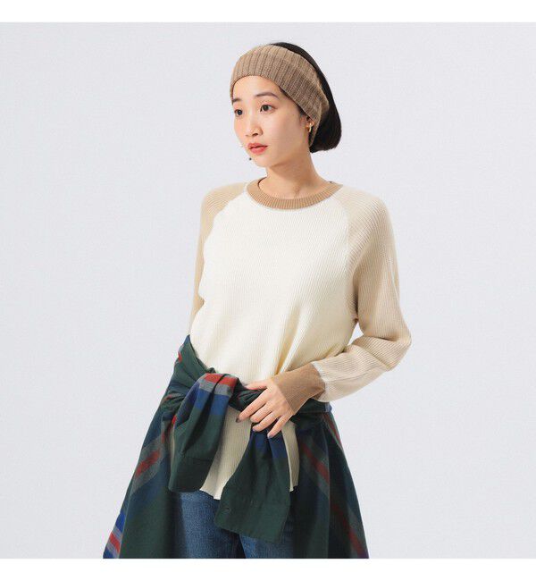 BEAMSBOY「14ゲージ ワッフル クルー」|ニット・セーター|IVORY