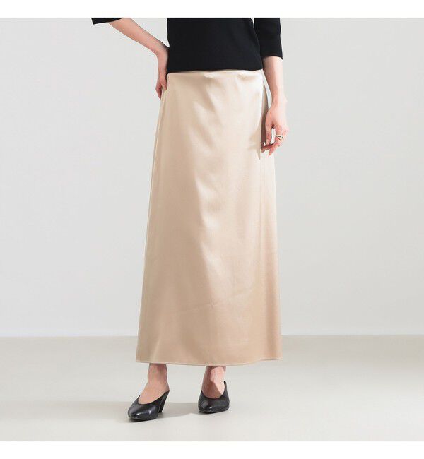 Demi-Luxe BEAMS 「トリアセ ポリエステル フラットサテン スカート」|スカート|