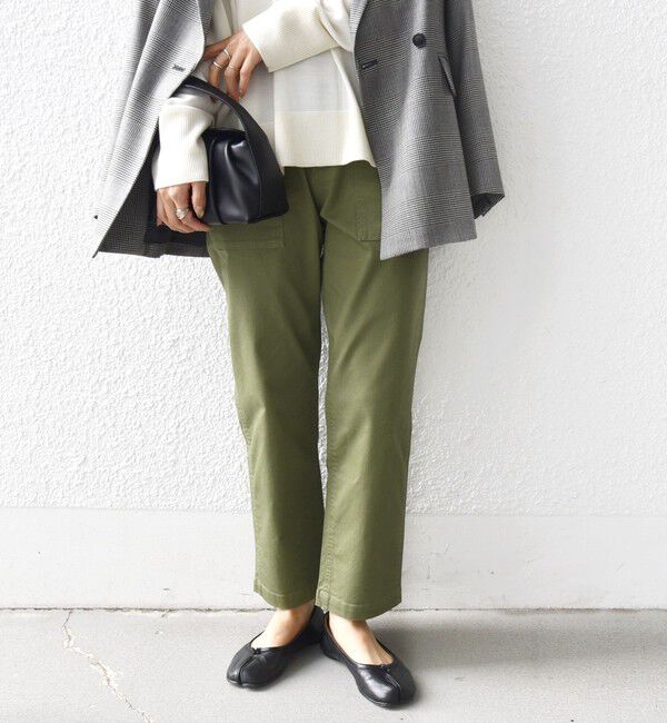 SHIPS for women「【WEB限定】ストレッチ ベーシック ベイカー パンツ」|その他|オリーブ